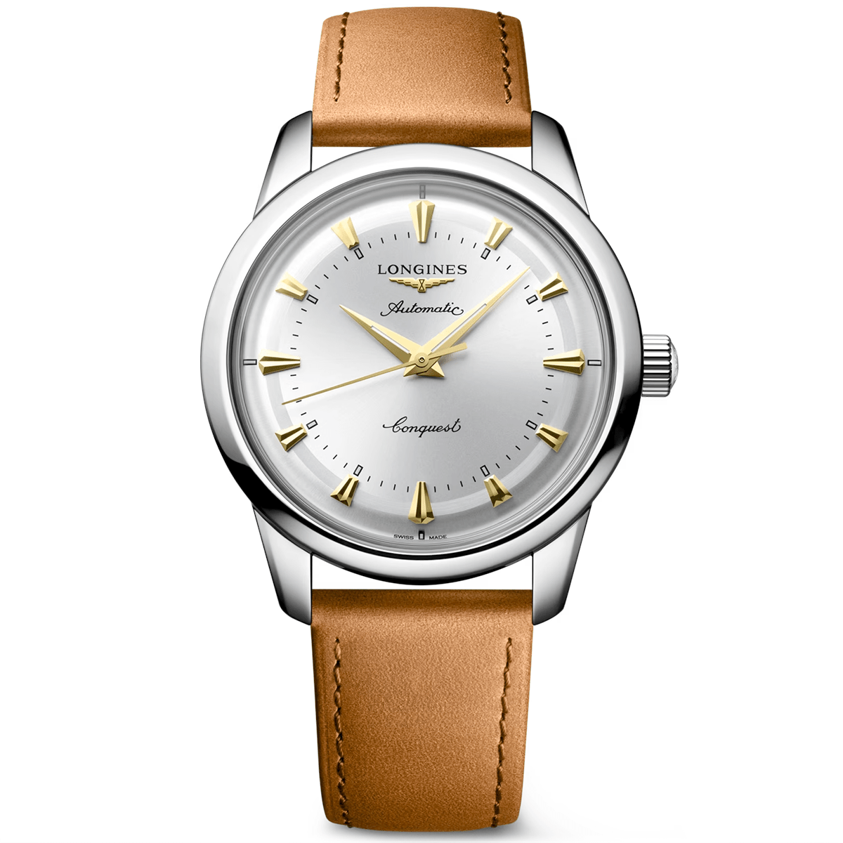 Conquest Heritage 40 mm esfera opalina color marfil automático correa Reloj — imagen 2