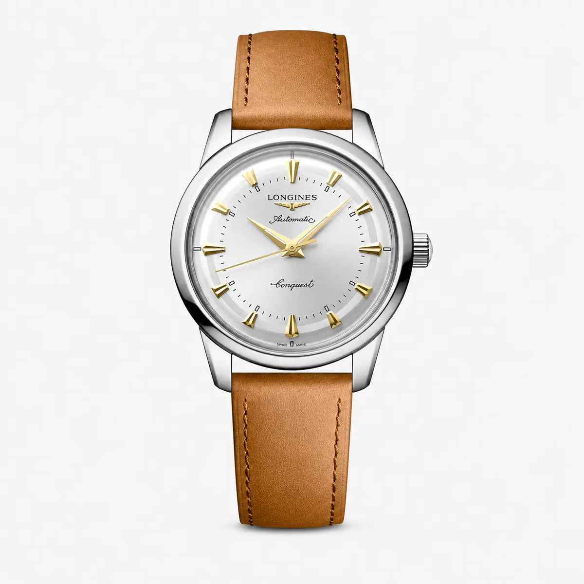Conquest Heritage 40 mm esfera opalina color marfil automático correa Reloj — imagen 1
