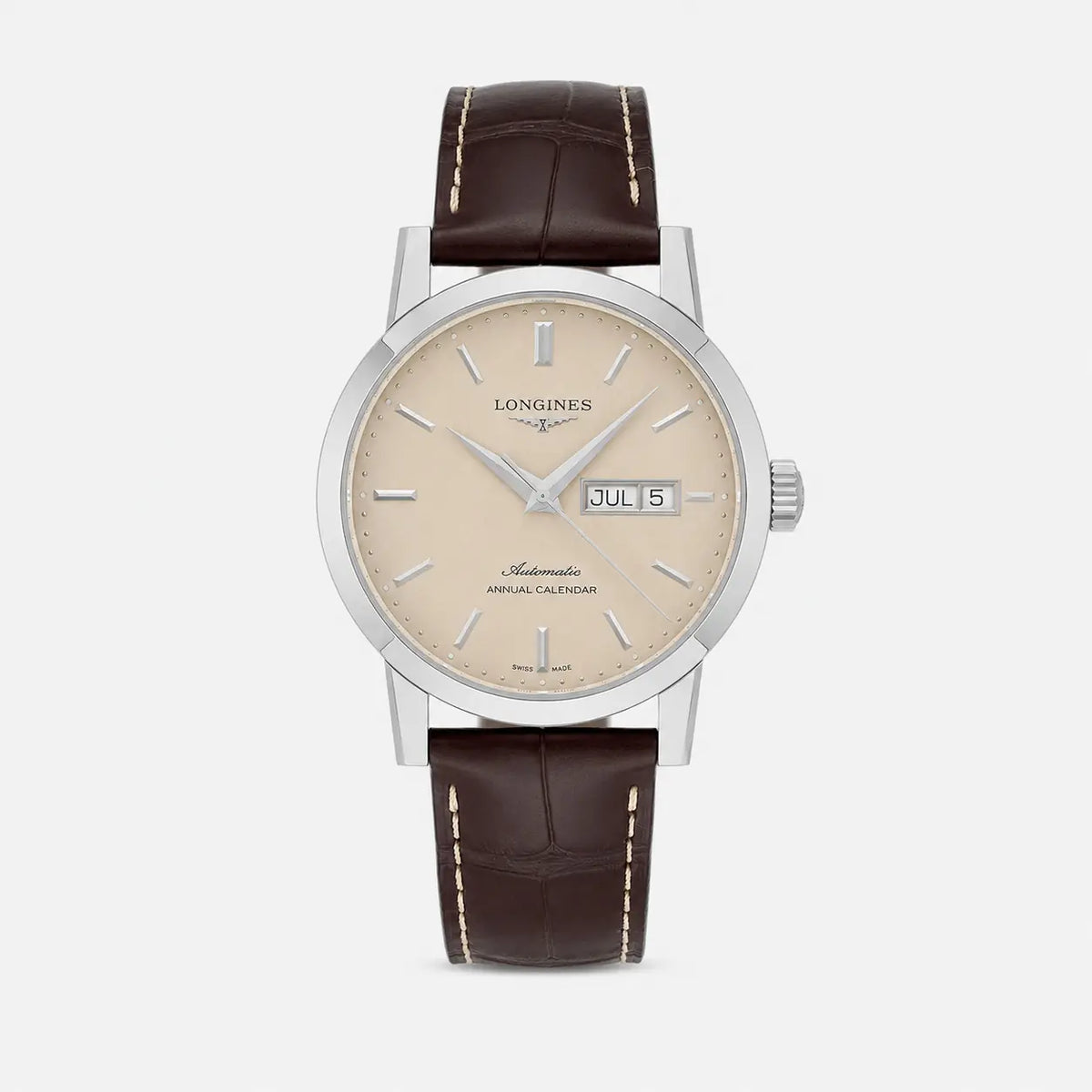 LONGINES 1832 automático 40 mm esfera beige cuero Reloj para hombre — imagen 1