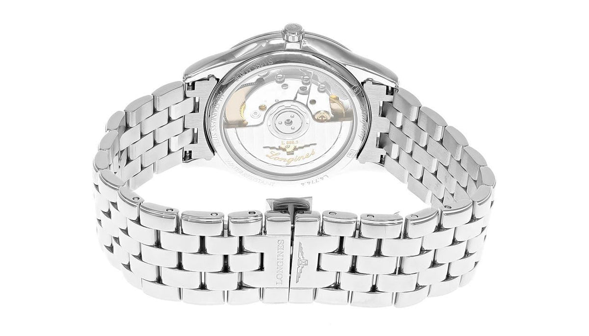 LONGINES Flagship automático acero inoxidable 35 mm esfera blanca con diamantes Reloj para mujer — imagen 4