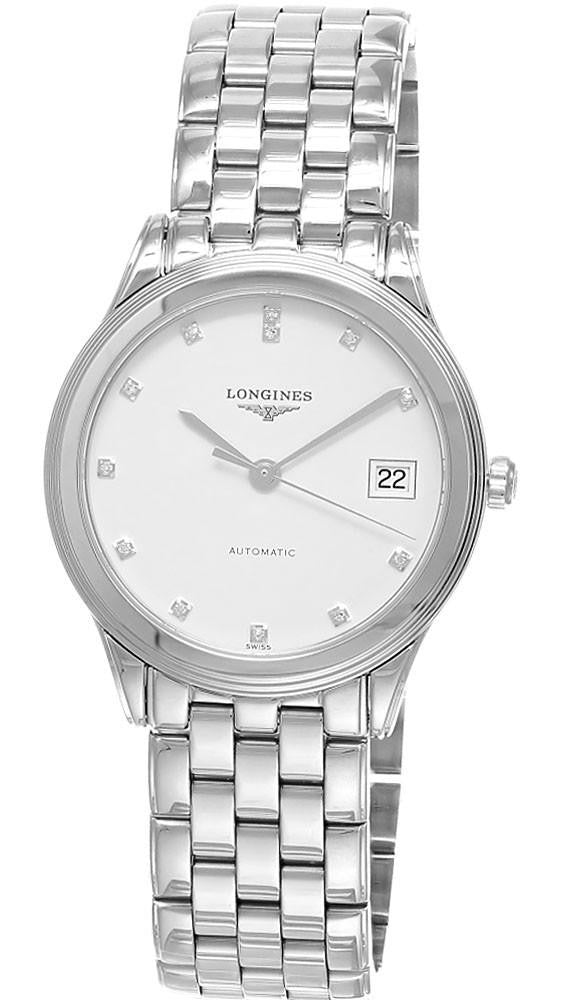 LONGINES Flagship automático acero inoxidable 35 mm esfera blanca con diamantes Reloj para mujer — imagen 2