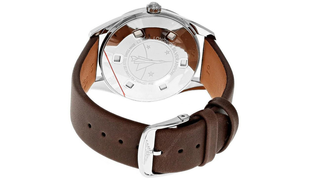 LONGINES Silver Arrow automático 38.5 mm cuero Reloj para hombre — imagen 4
