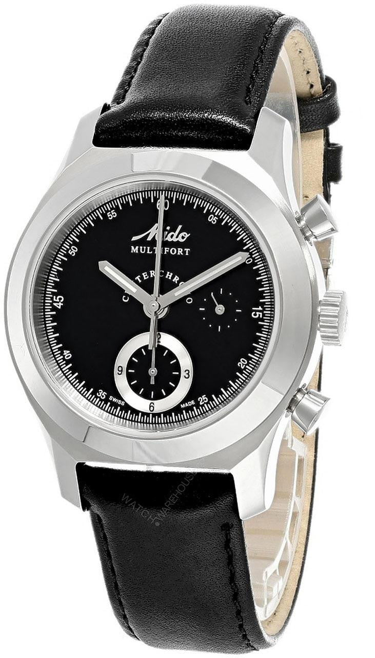 MIDO Multifort Centerchrono automático 39.5 mm Black cuero Reloj para hombre — imagen 2