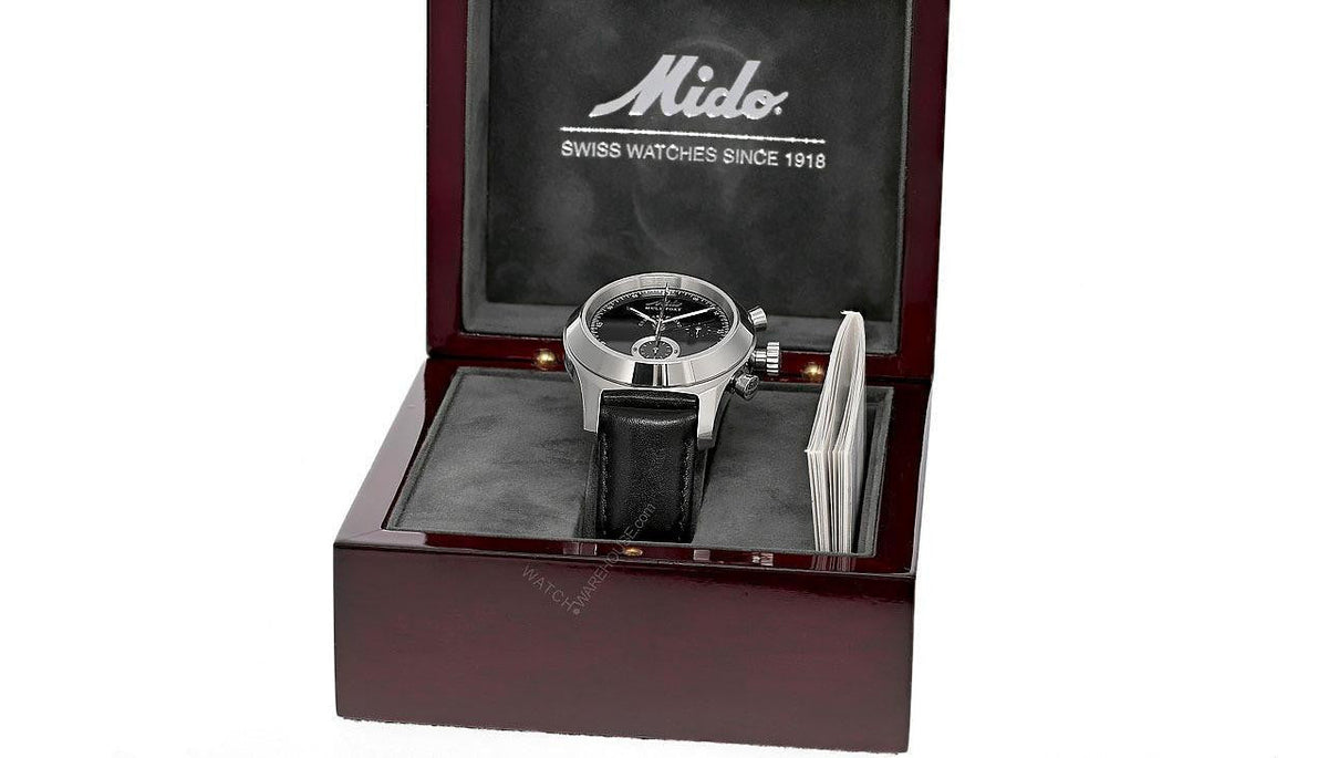 MIDO Multifort Centerchrono automático 39.5 mm Black cuero Reloj para hombre — imagen 5