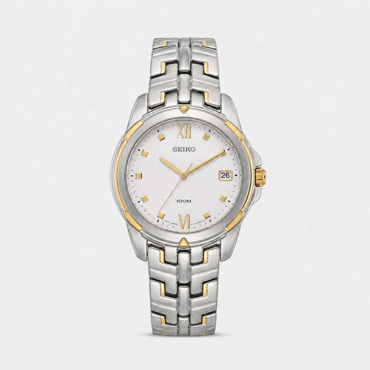 Seiko esfera blanca bicolor acero inoxidable Reloj para hombre — imagen 1