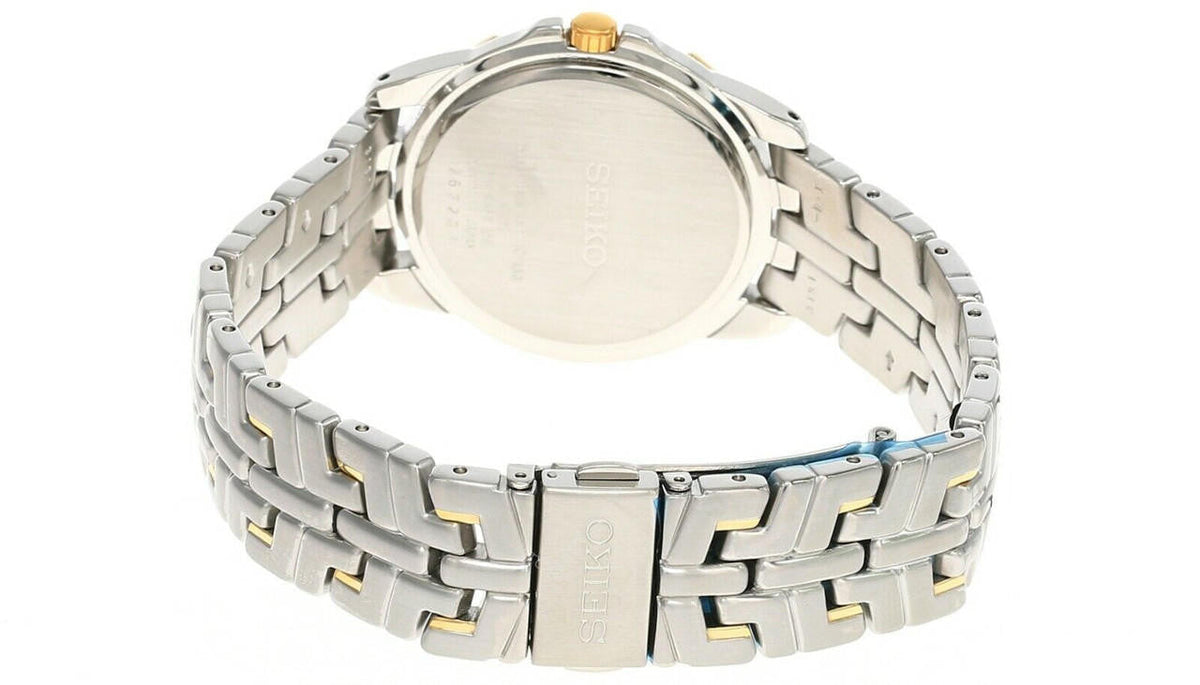 Seiko esfera blanca bicolor acero inoxidable Reloj para hombre — imagen 4