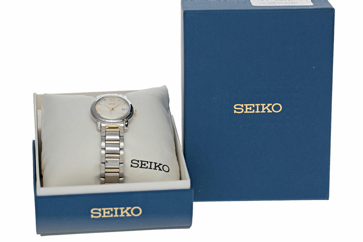 SEIKO 26 mm esfera blanca bicolor acero inoxidable Reloj para mujer — imagen 5