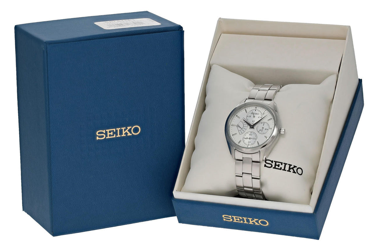 SEIKO cuarzo 35 mm esfera blanca acero inoxidable Reloj para mujer — imagen 5