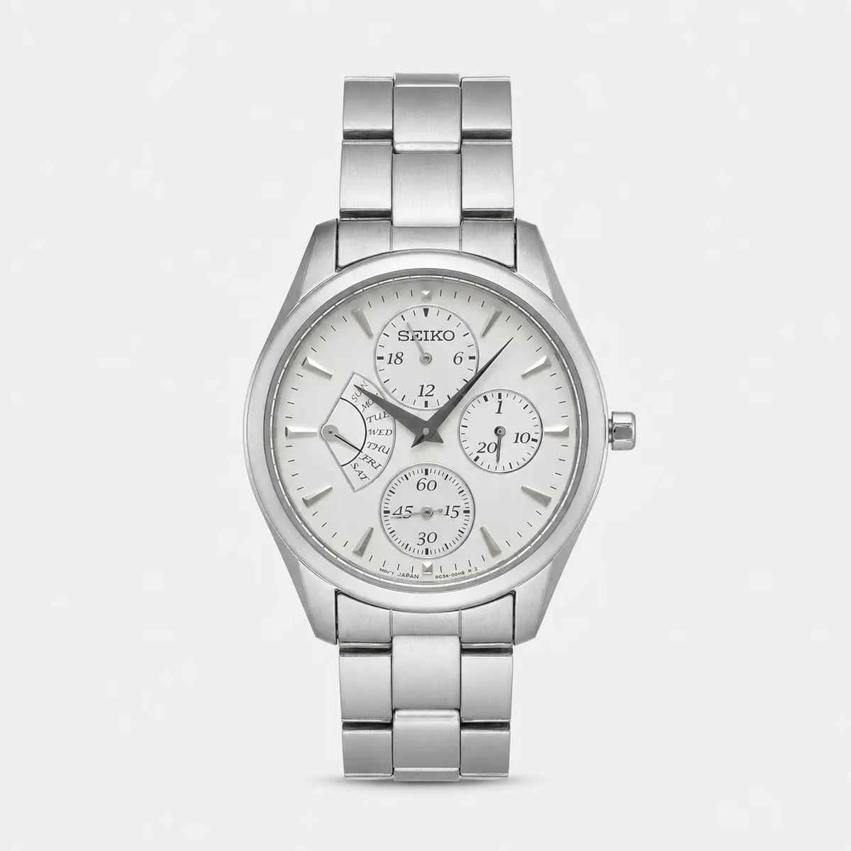 SEIKO cuarzo 35 mm esfera blanca acero inoxidable Reloj para mujer — imagen 1