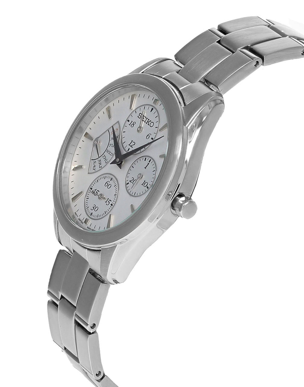SEIKO cuarzo 35 mm esfera blanca acero inoxidable Reloj para mujer — imagen 3
