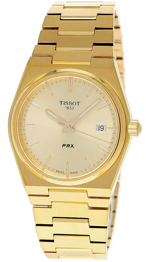 TISSOT PRX 35 mm cuarzo acero inoxidable esfera dorada Reloj unisex — imagen 2