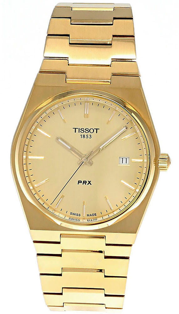 TISSOT PRX 39.5 mm cuarzo acero inoxidable esfera dorada Reloj para hombre — imagen 2