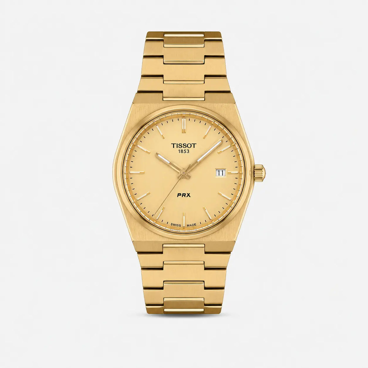 TISSOT PRX 39.5 mm cuarzo acero inoxidable esfera dorada Reloj para hombre — imagen 1