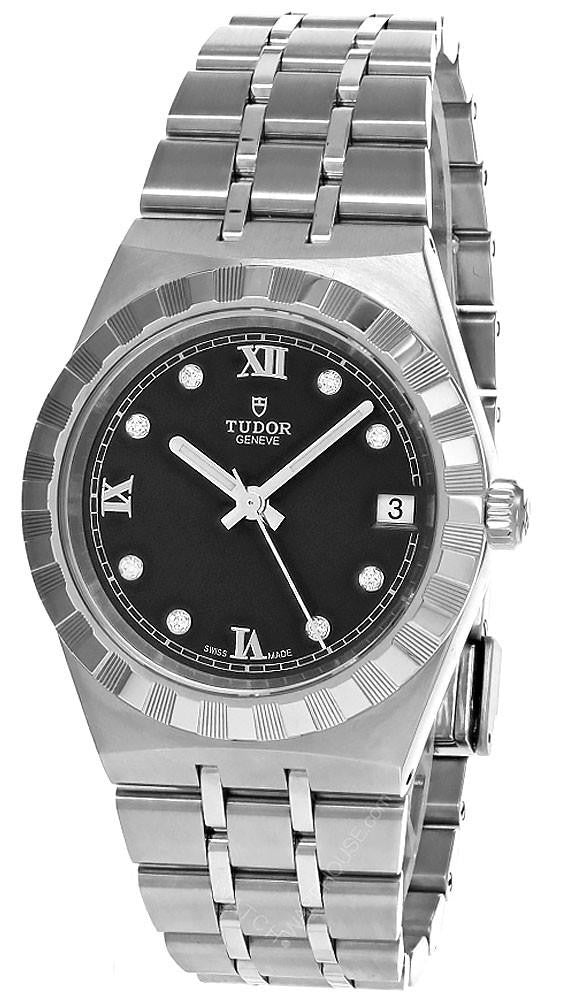 TUDOR Royal esfera negra con diamantes 34 mm acero inoxidable Reloj para mujer — imagen 1